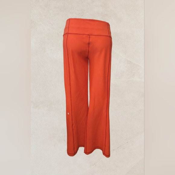 Lululemon Flare Leg Midrise Orange Leggings Size 12  (B4) - Picture 3 of 10